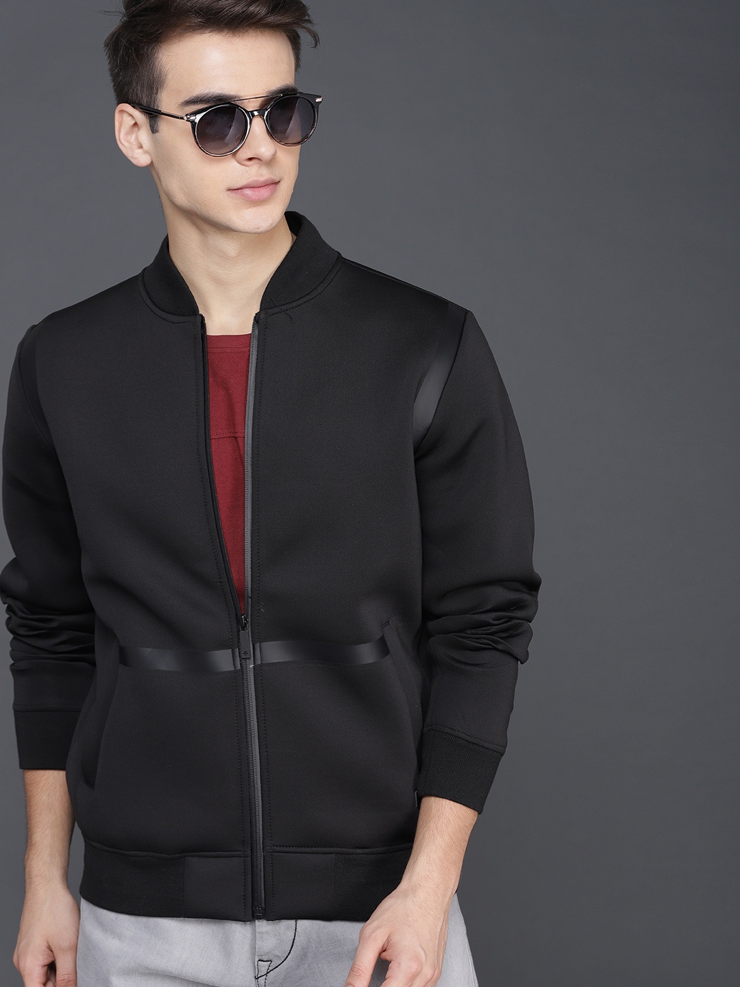 

WROGN Men Black Solid Bomber