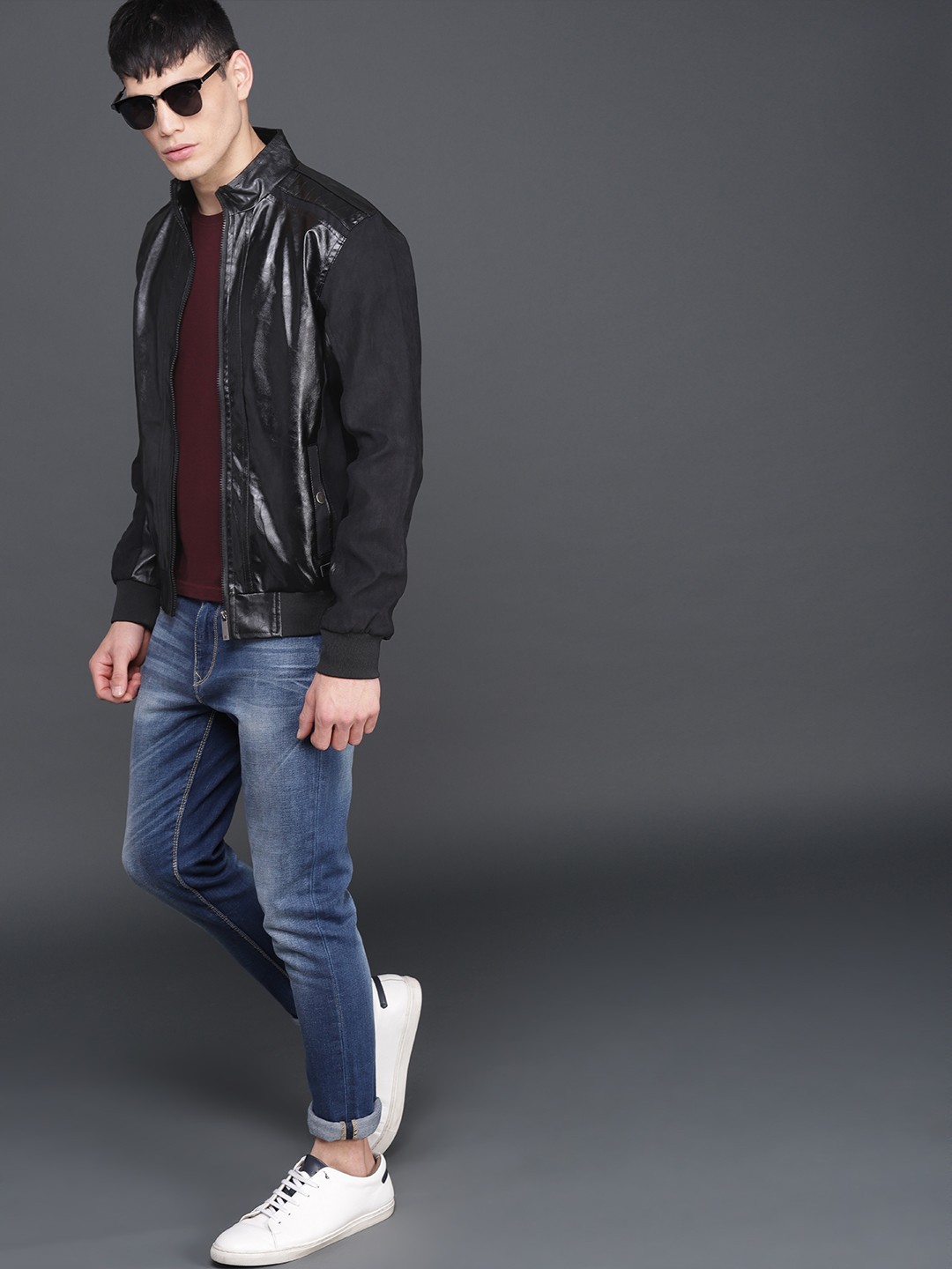 

WROGN Men Black Solid Bomber Jacket