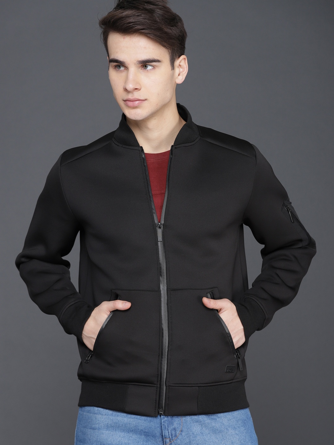 

WROGN Men Black Solid Bomber