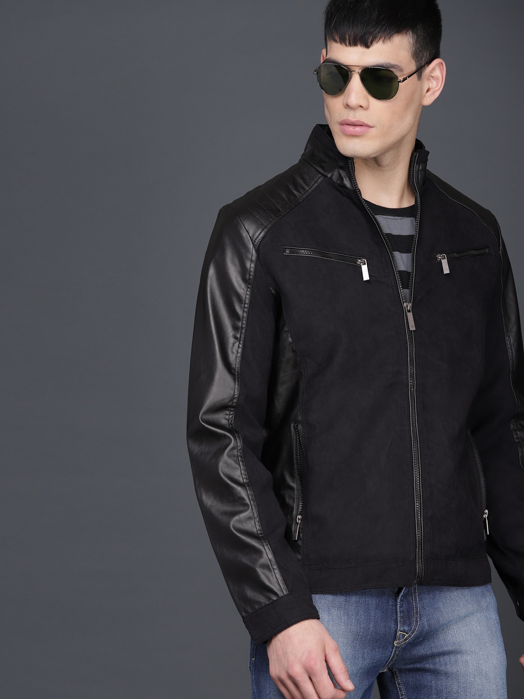 

WROGN Men Black Solid Tailored Jacket