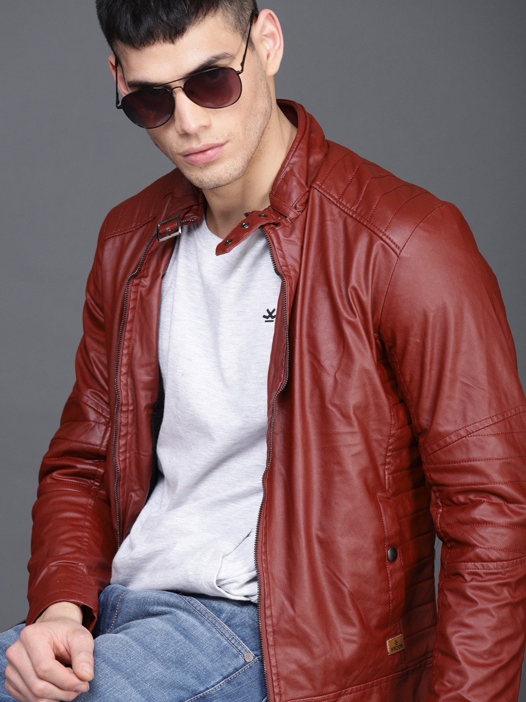 

WROGN Men Rust Solid Tailored Jacket