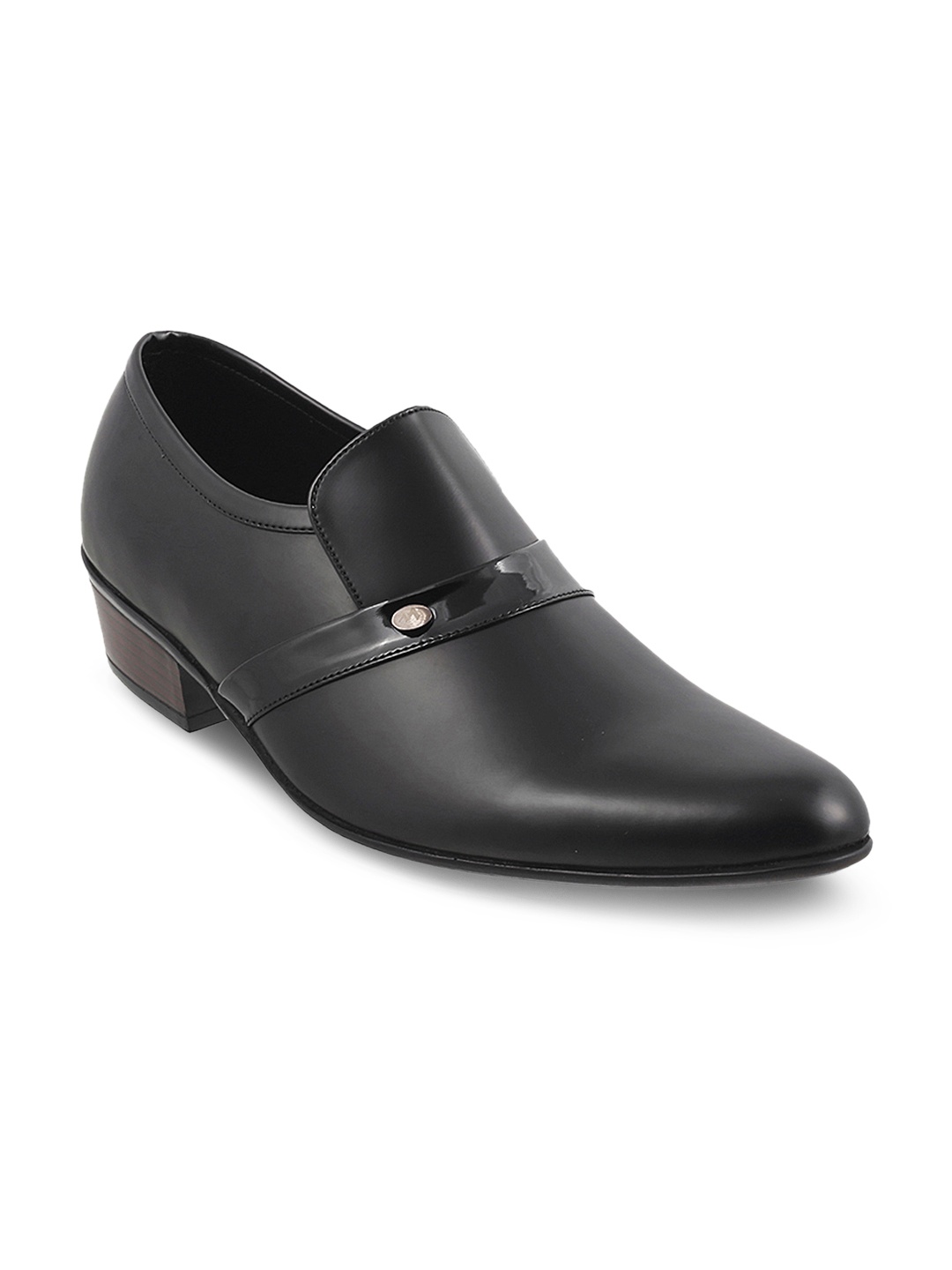 

Metro Men Black Leather Semiformal Shoes