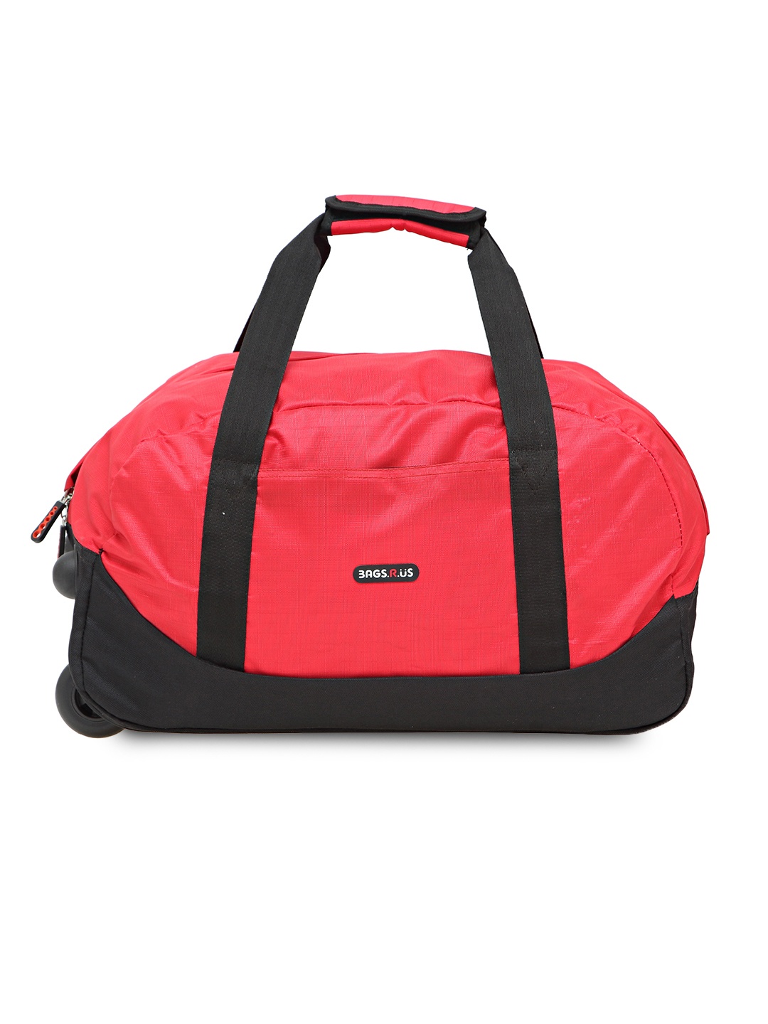 

Bags.R.us Unisex Black & Red Textured 34L Trolley Duffel Bag