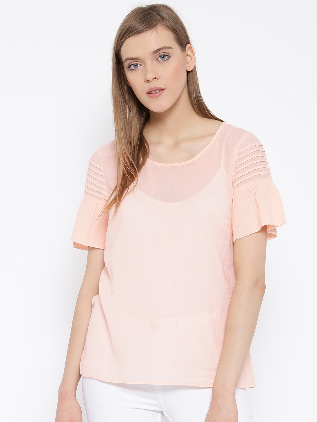 

Vero Moda Women Peach-Coloured Top