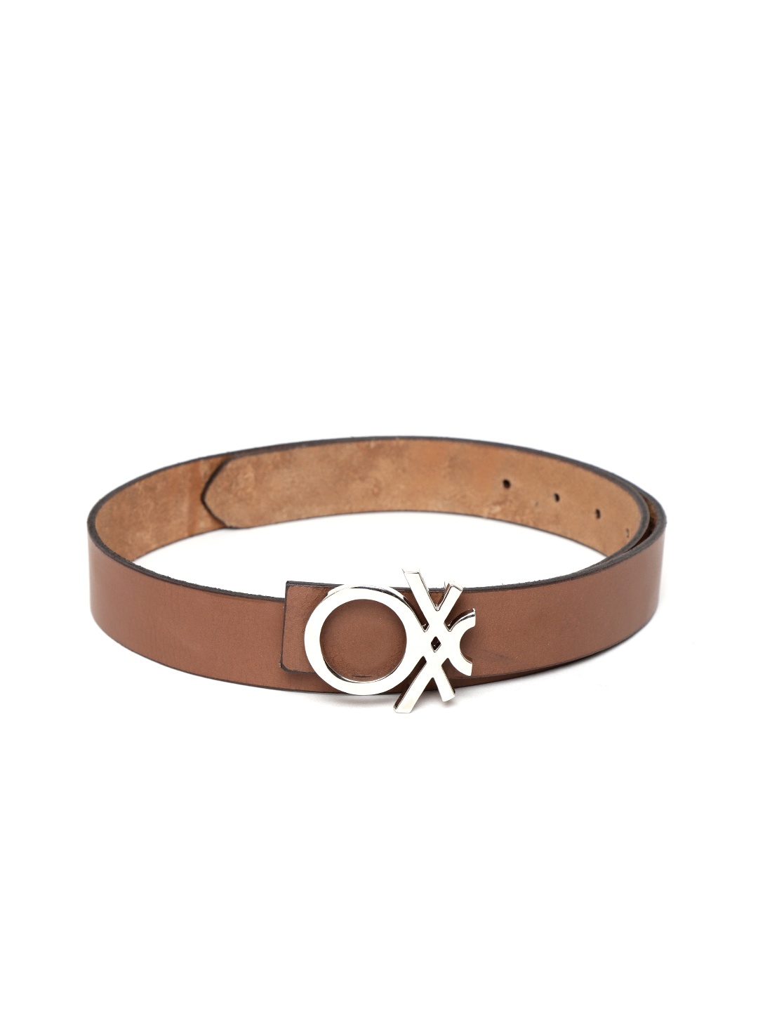 

United Colors of Benetton Men Brown Leather Solid Belt