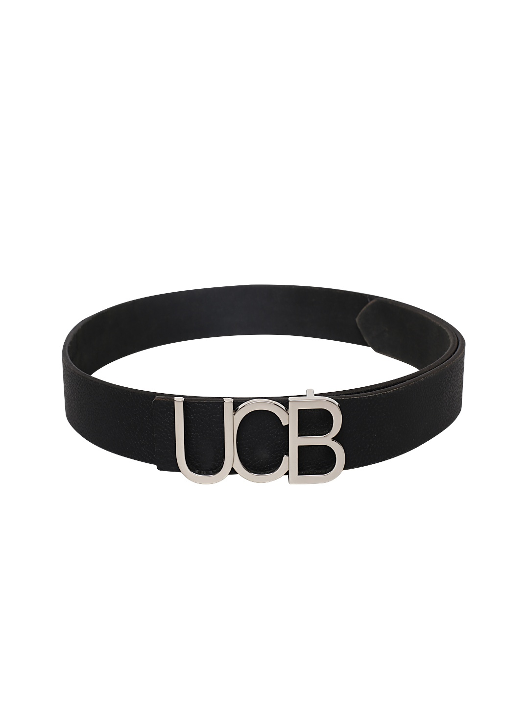 

United Colors of Benetton Men Black Solid Leather Belt