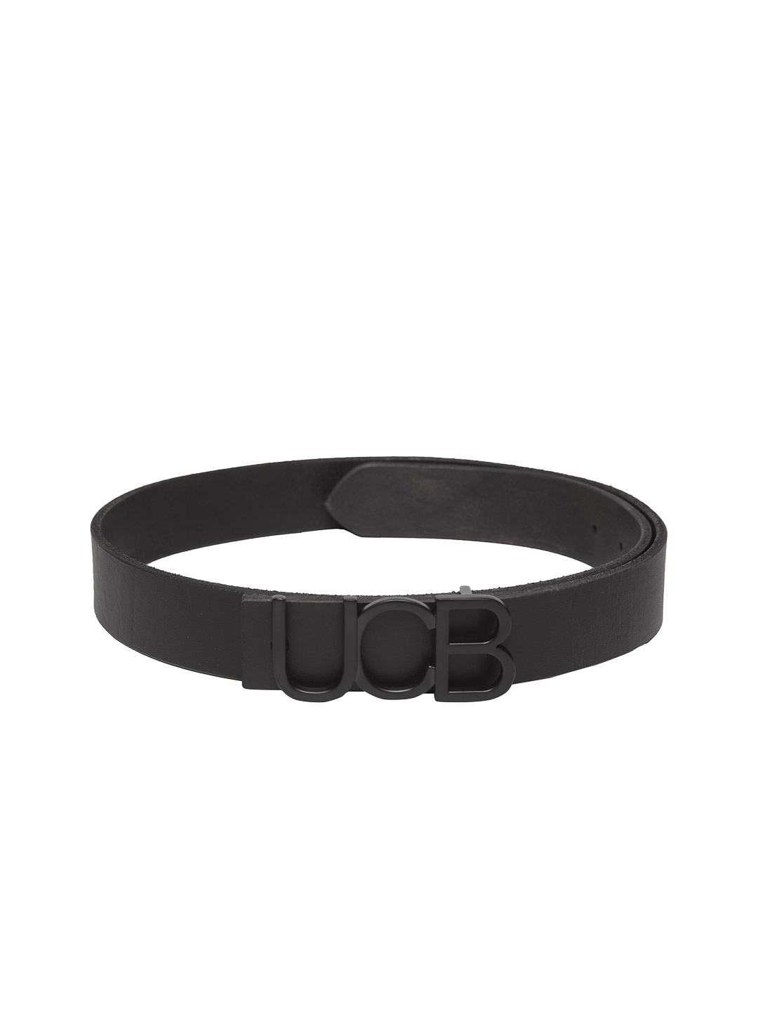 

United Colors of Benetton Men Black Leather Solid Belt