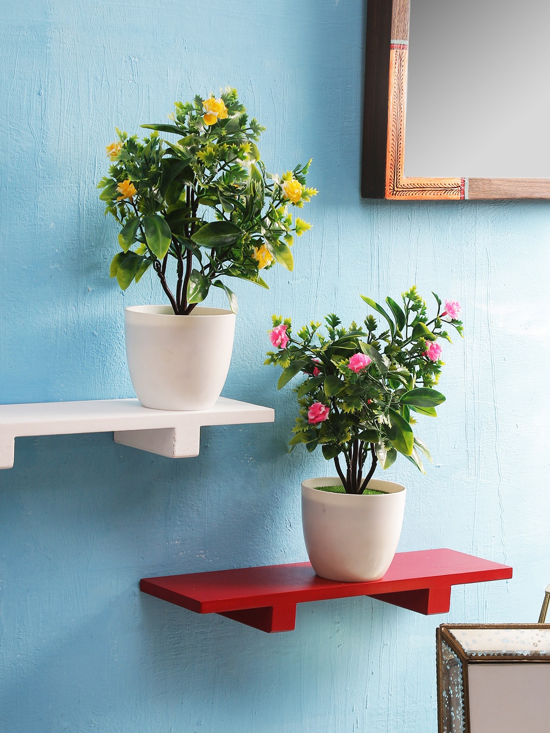 

FOLIYAJ Set of 2 Artificial Plant with Pot, White