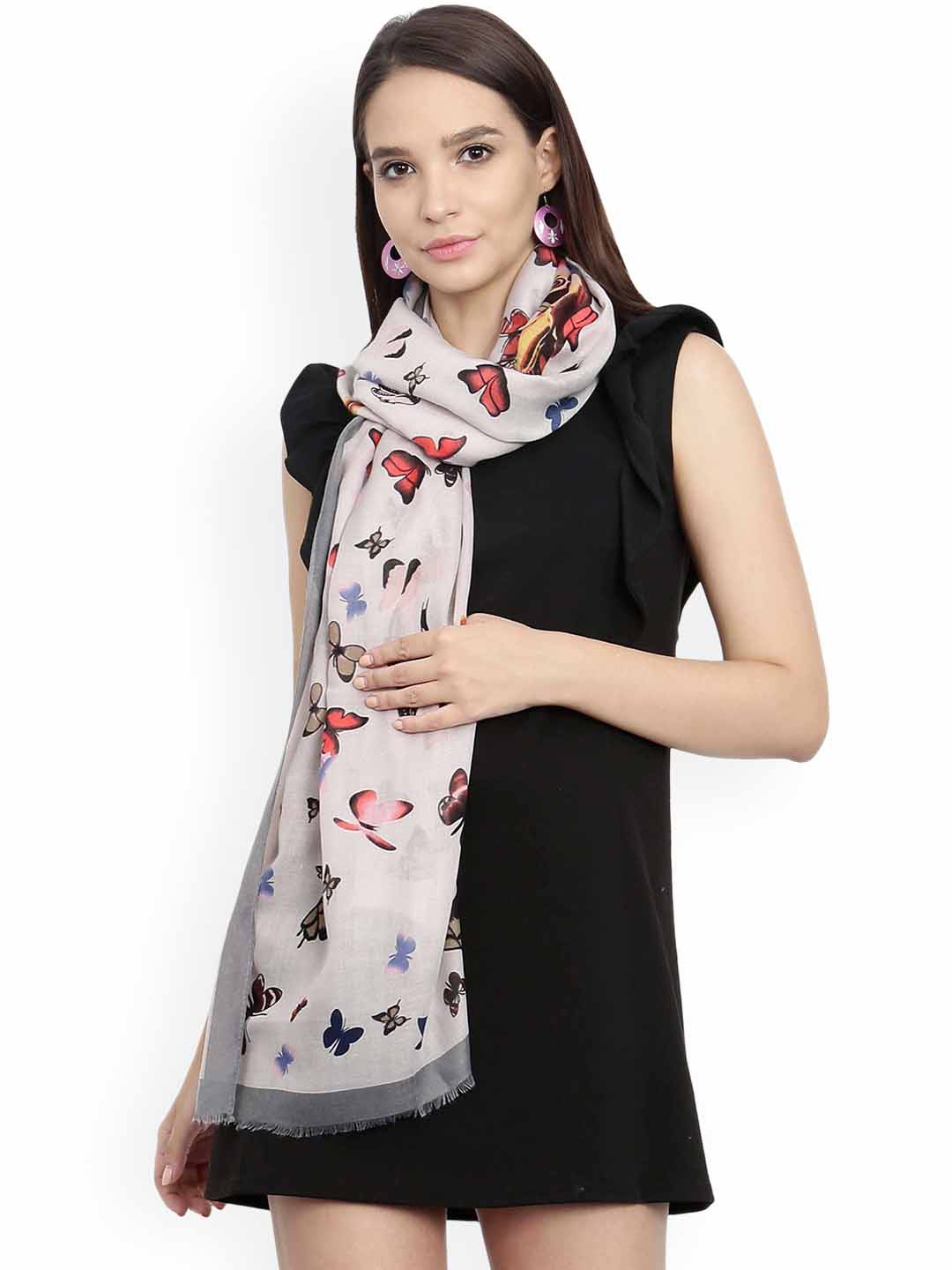 

FabSeasons Grey & Grey Printed Scarf