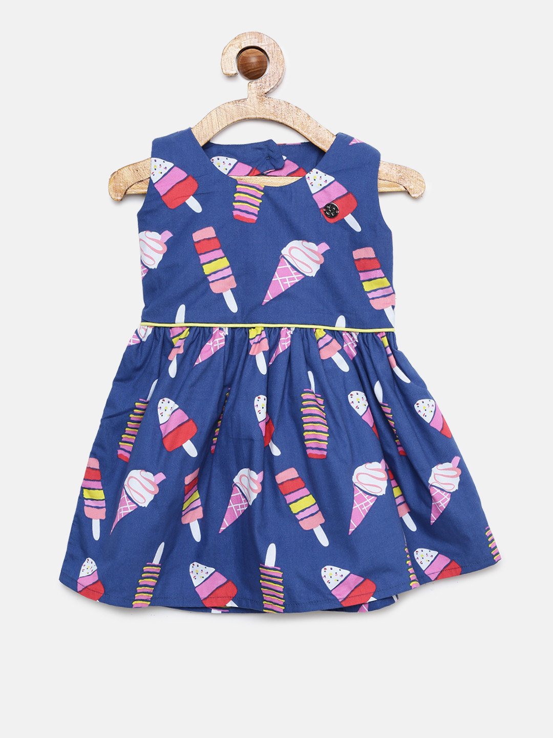

Peppermint Girls Blue Printed Fit and Flare Dress