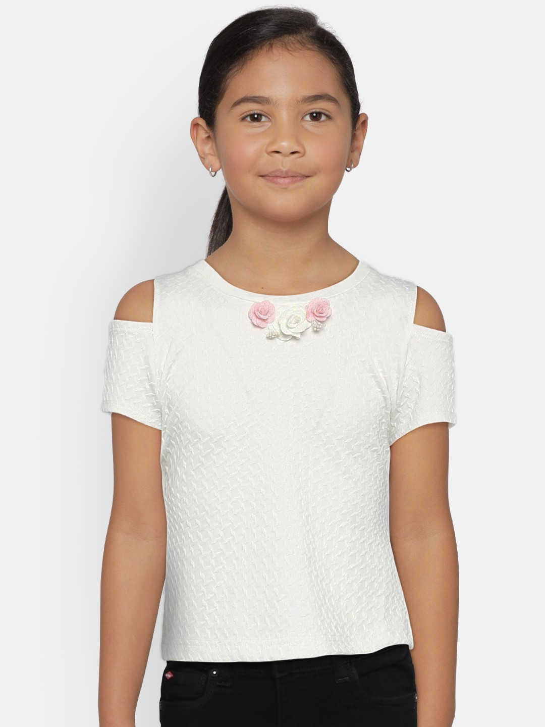 

Peppermint Girls Off-White Solid Top
