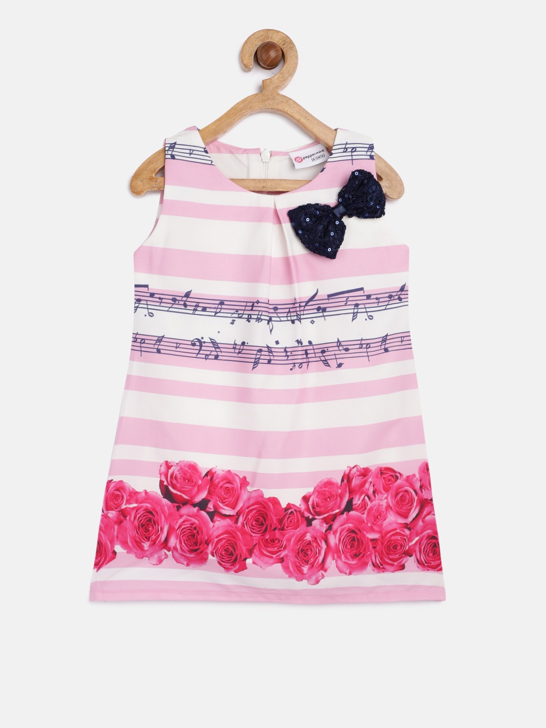 

Peppermint Girls Pink Printed A-Line Dress