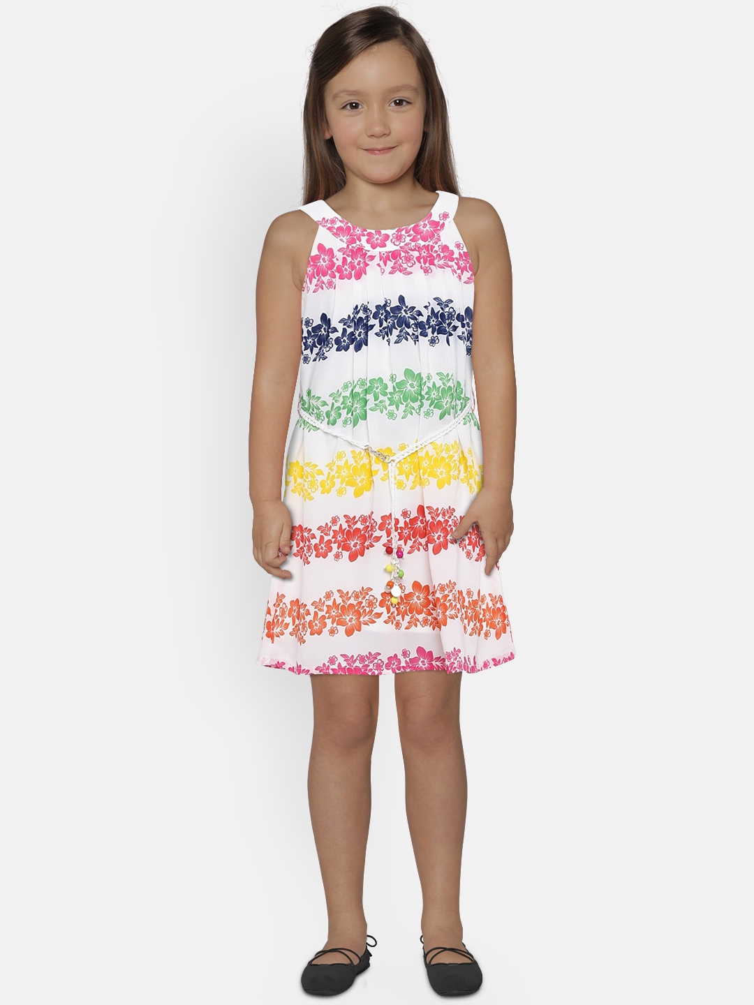 

Peppermint Girls Multicoloured Printed A-Line Dress, Multi