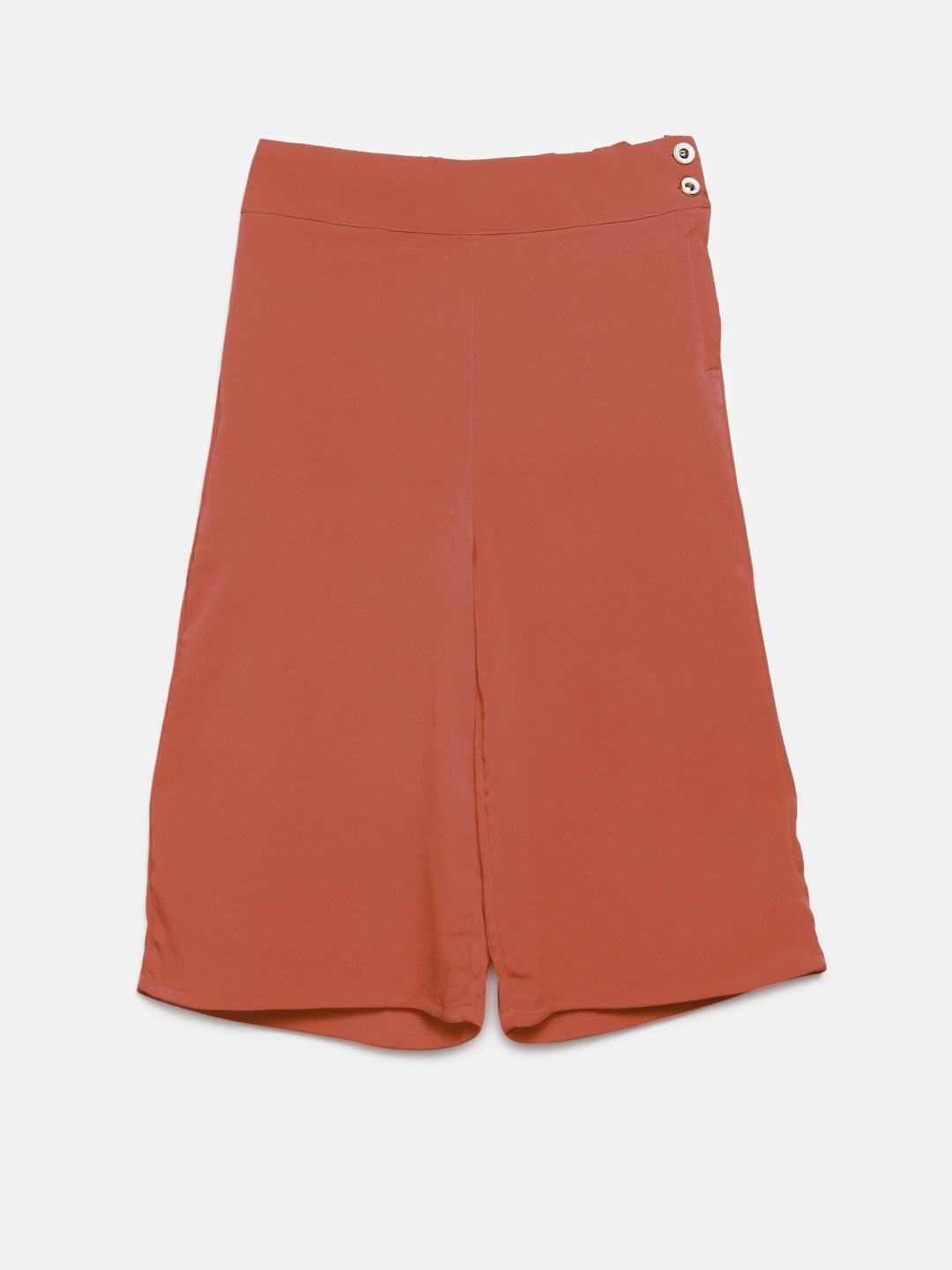 

Peppermint Girls Coral Pink Flared Solid Palazzos