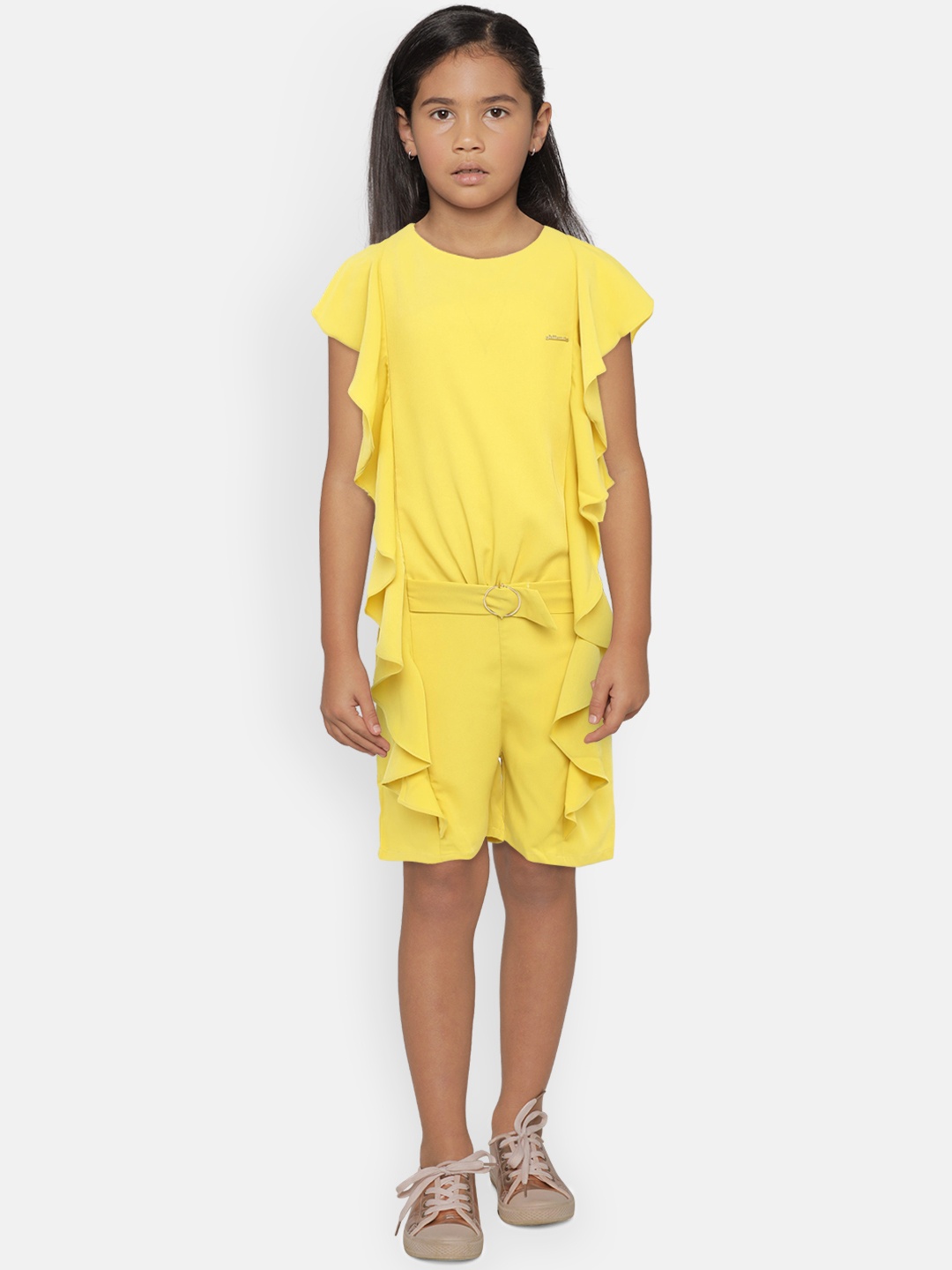 

Peppermint Mustard Solid Basic Playsuit