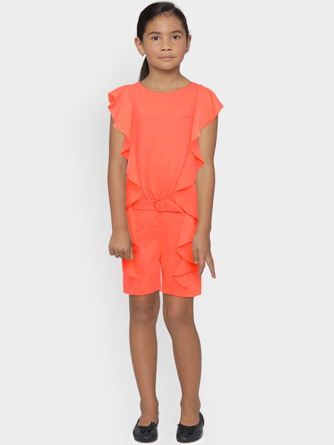 

Peppermint Orange Solid Playsuit