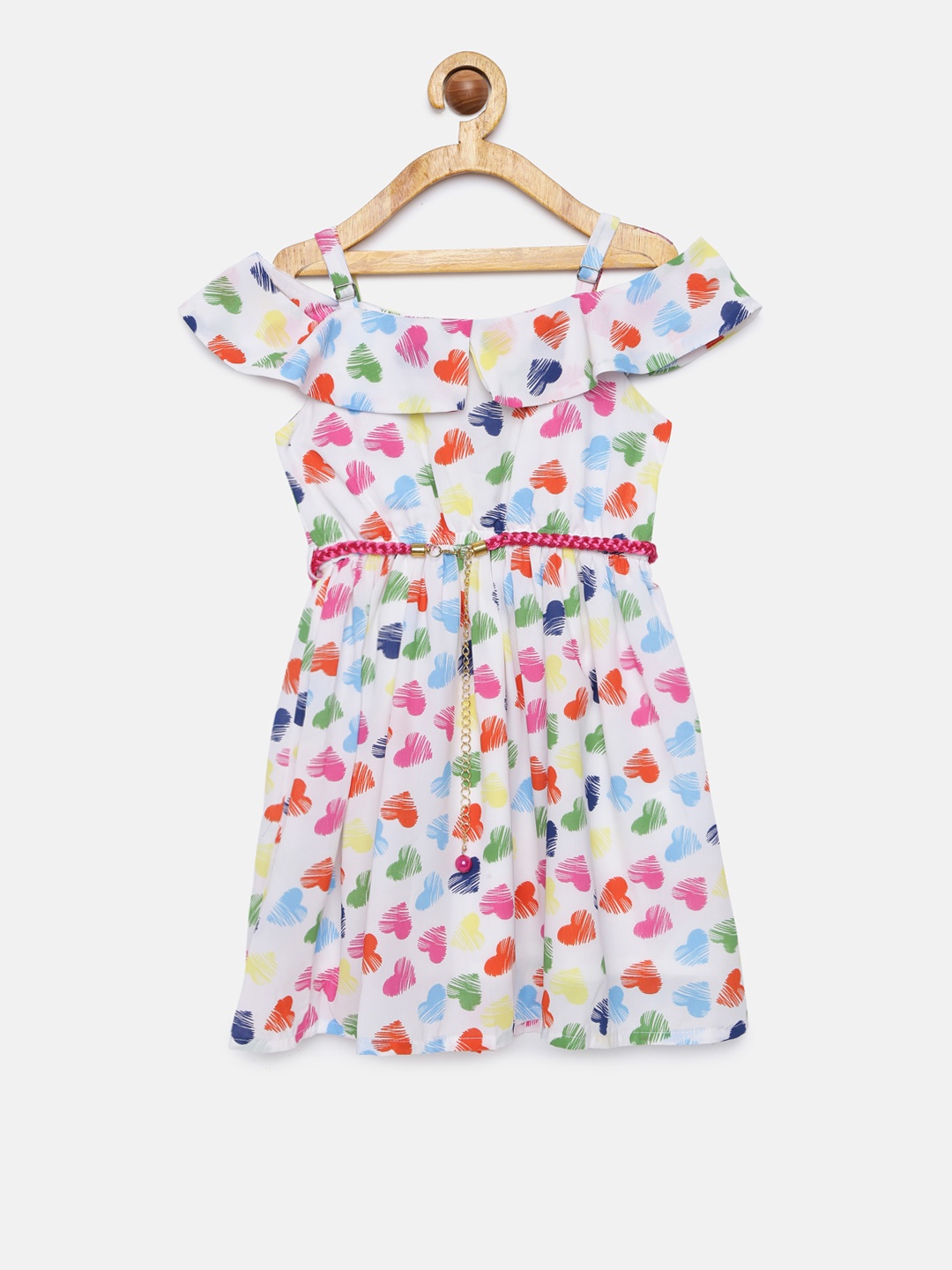 

Peppermint Girls Multicoloured Printed Fit and Flare Dress, Multi