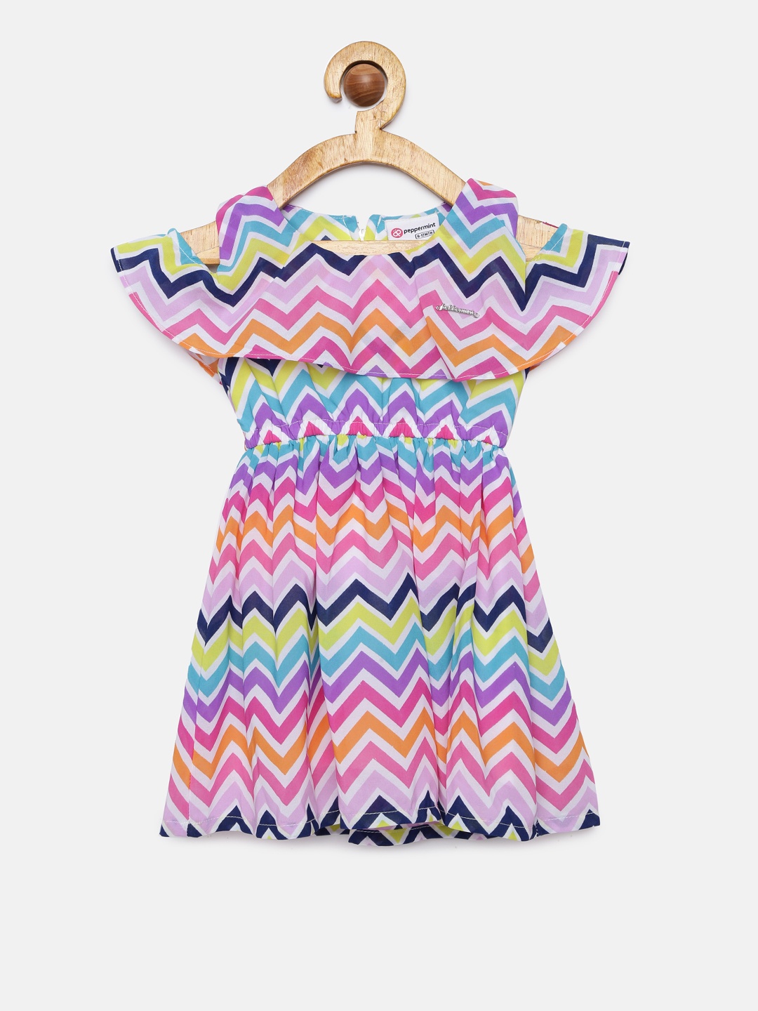 

Peppermint Girls Multicoloured Printed Fit and Flare Dress, Multi