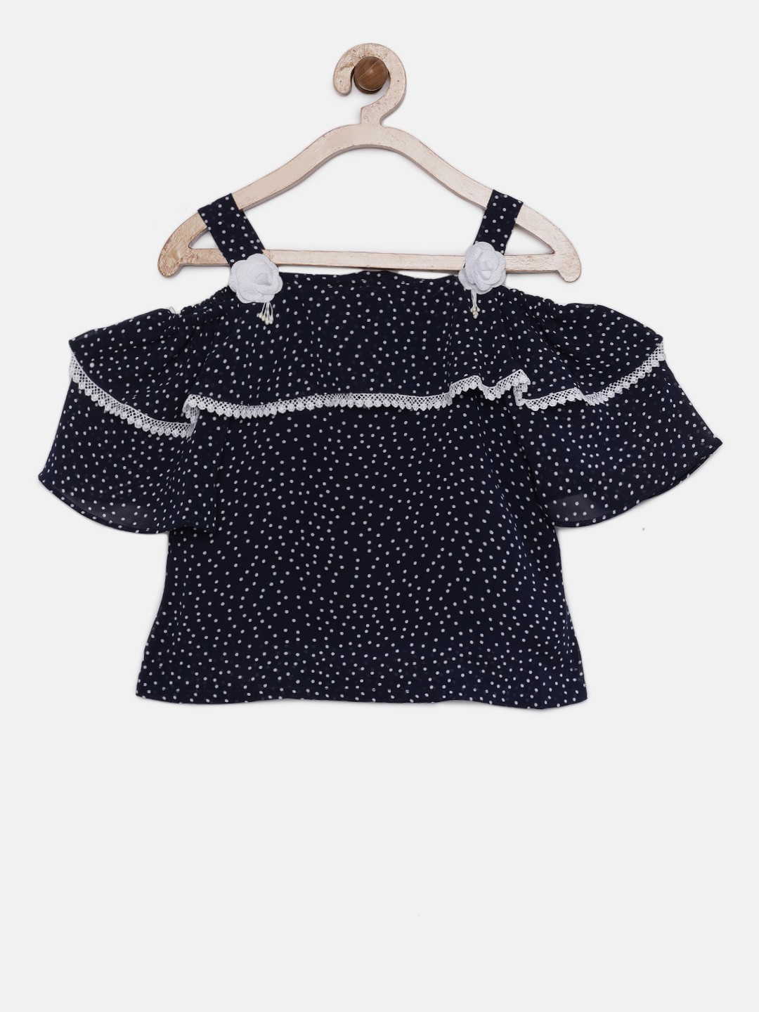 

Peppermint Girls Navy Blue Printed Top