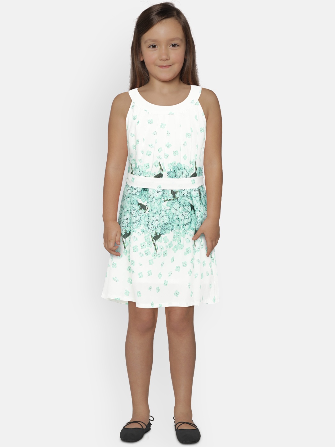 

Peppermint Girls White Printed A-Line Dress