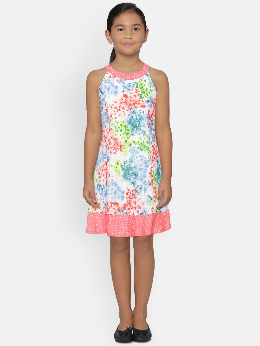 

Peppermint Girls Multicoloured Printed Fit & Flare Dress, Multi