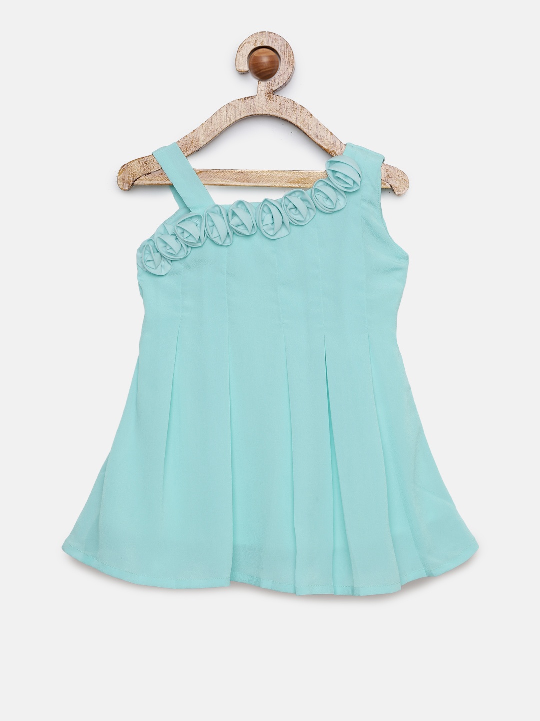 

Peppermint Girls Turquoise Blue SPRING DREAM Solid A-Line Dress