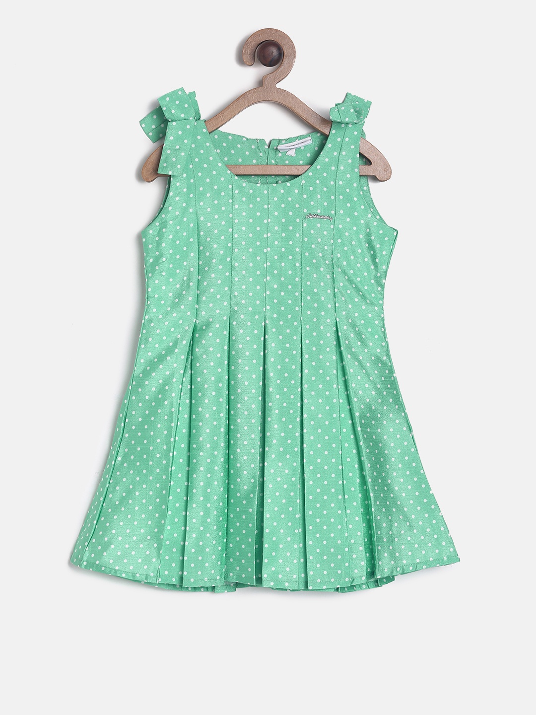 

Peppermint Girls Sea Green Printed A-Line Dress