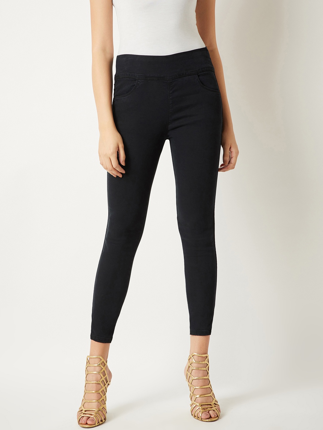 

Miss Chase Black Skinny Fit Cropped Jeggings