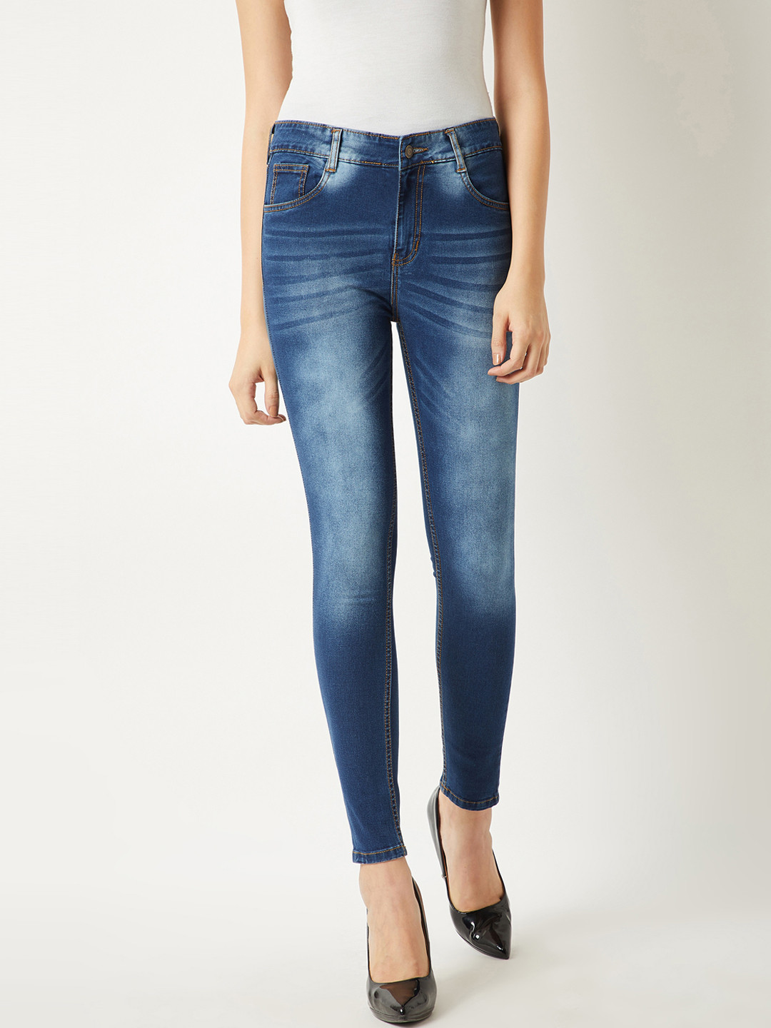 

Miss Chase Women Blue Skinny Fit High-Rise Clean Look Jeans