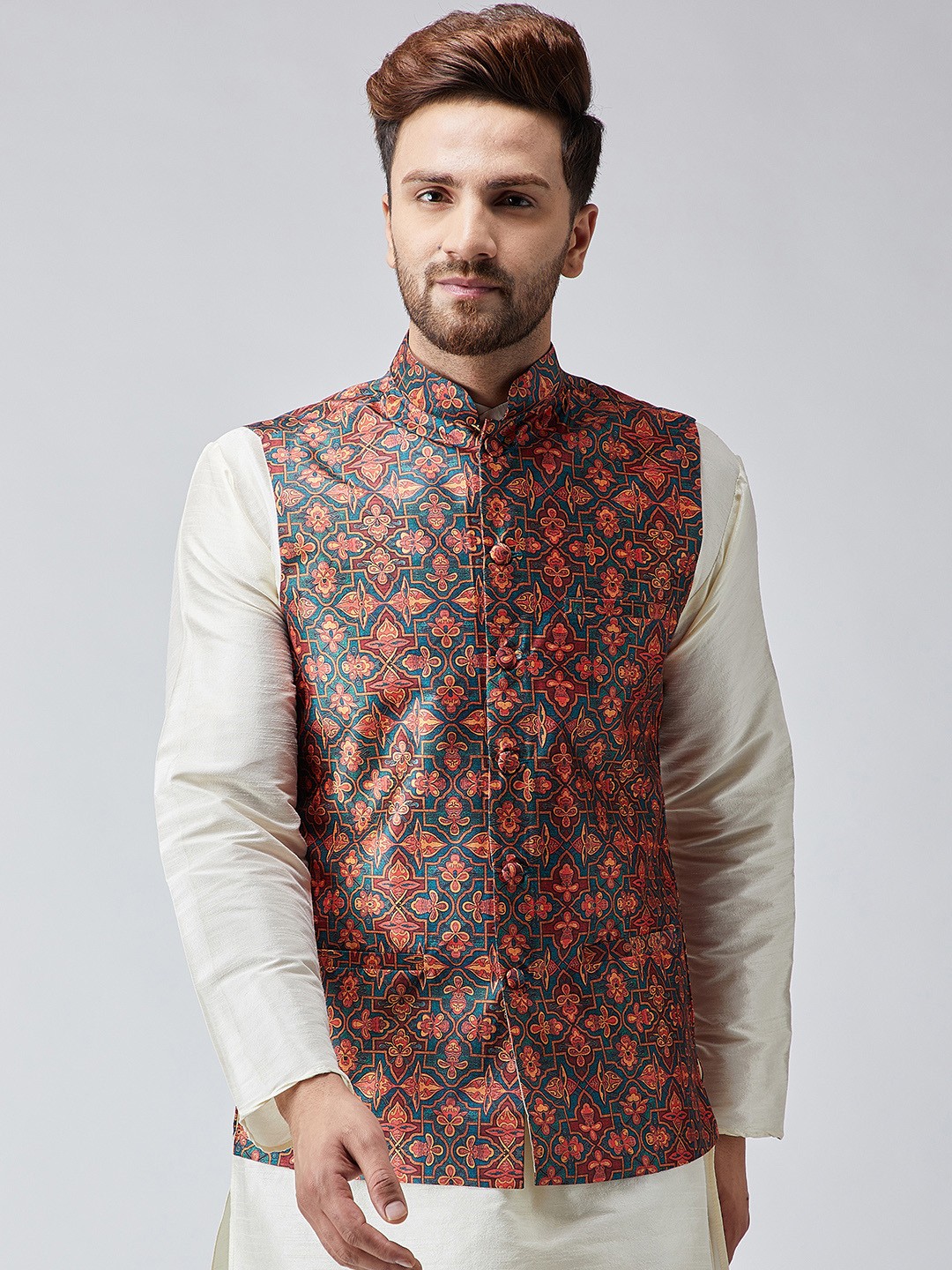 

SOJANYA Multicoloured Printed Nehru Jacket, Multi