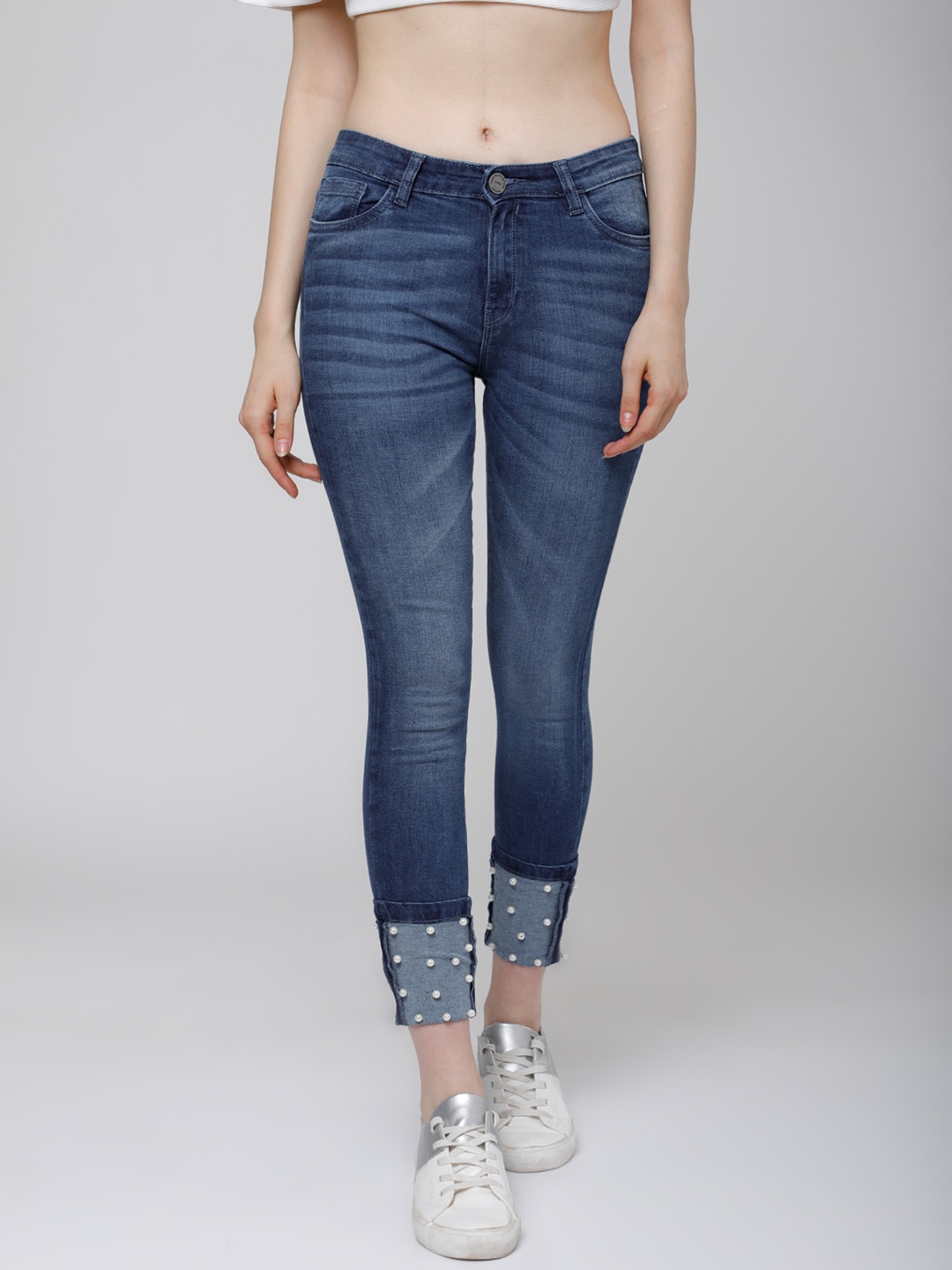 

Tokyo Talkies Women Blue Super Skinny Fit Mid-Rise Clean Look Jeans