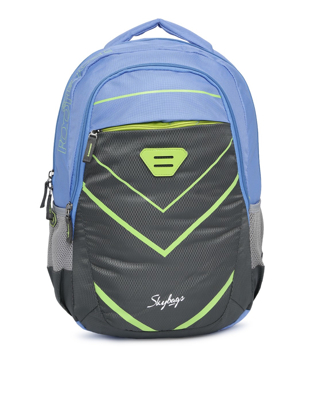 

Skybags Unisex Grey & Blue Colourblocked Backpack