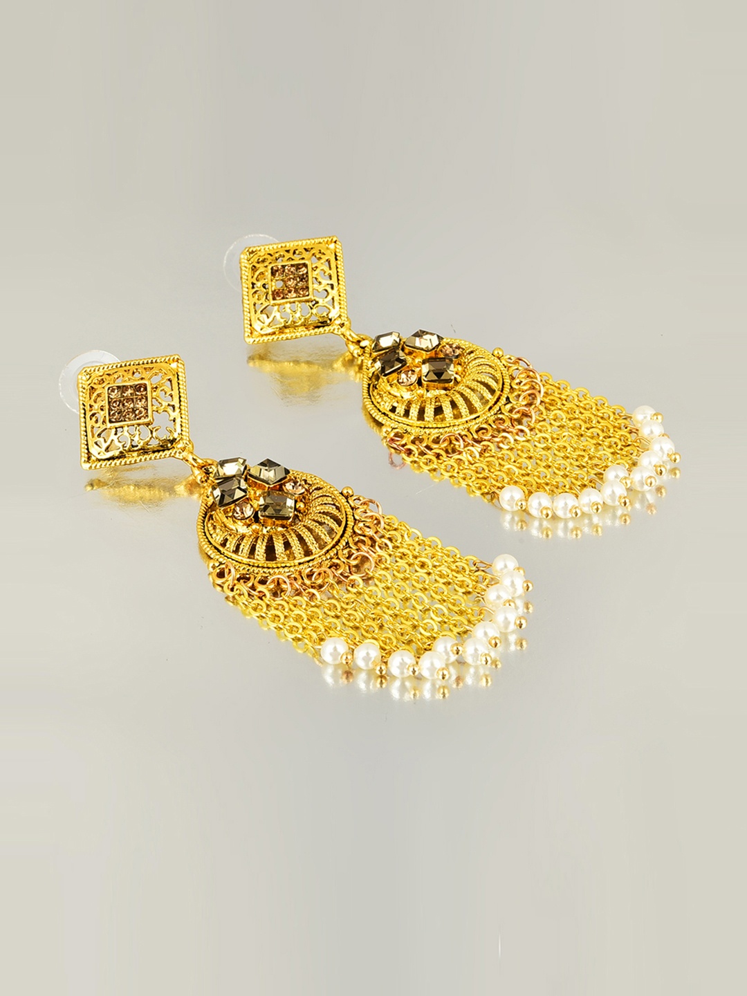 

Crunchy Fashion Women Gold-Toned Classic Drop Earrings