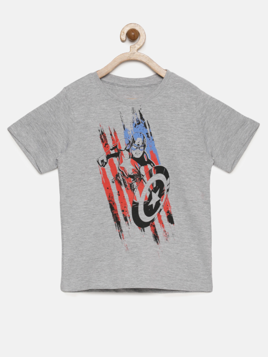 

YK Marvel Boys Grey Printed Round Neck T-shirt