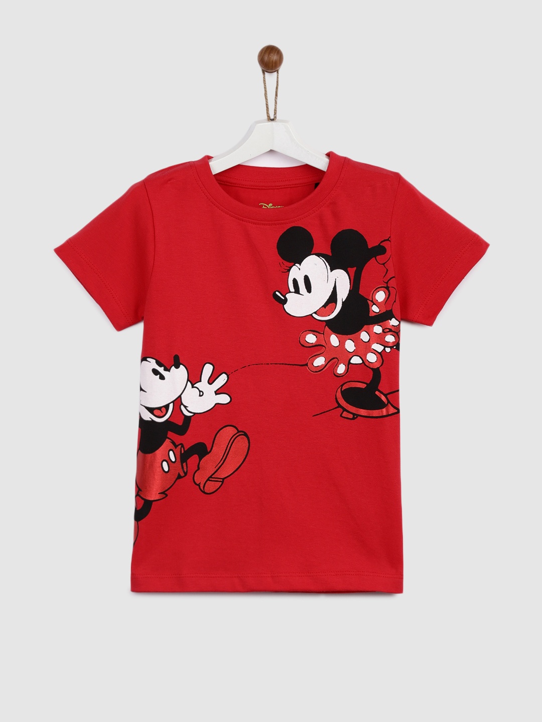 

YK Disney Girls Red Printed Round Neck T-shirt