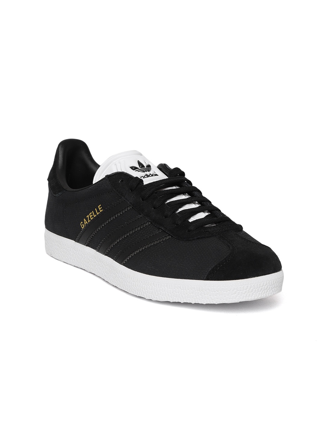 

ADIDAS Originals Women Black Gazelle Snakeskin Texture Leather Sneakers