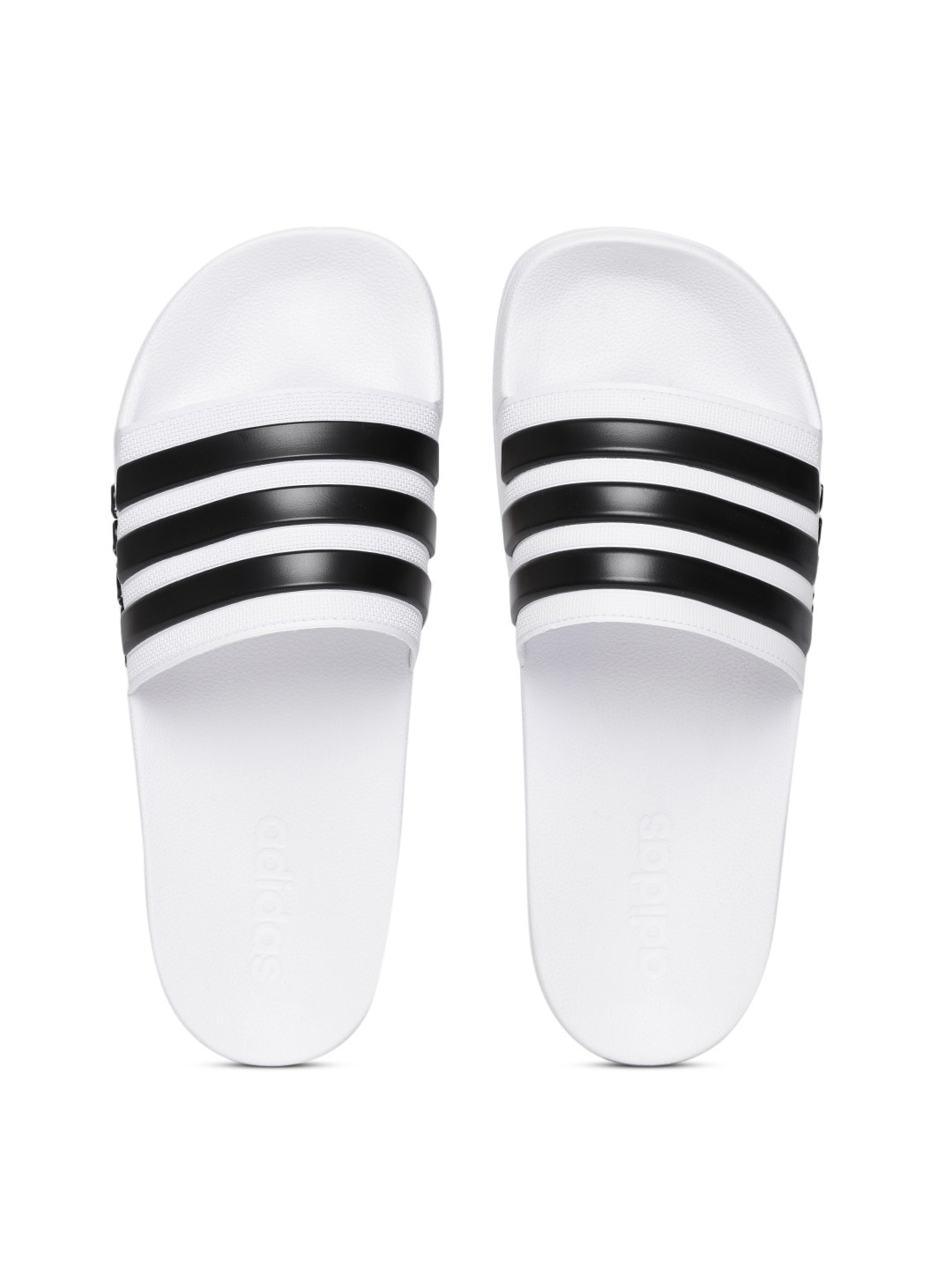 

ADIDAS Men White & Black Adilette Shower Striped Sliders