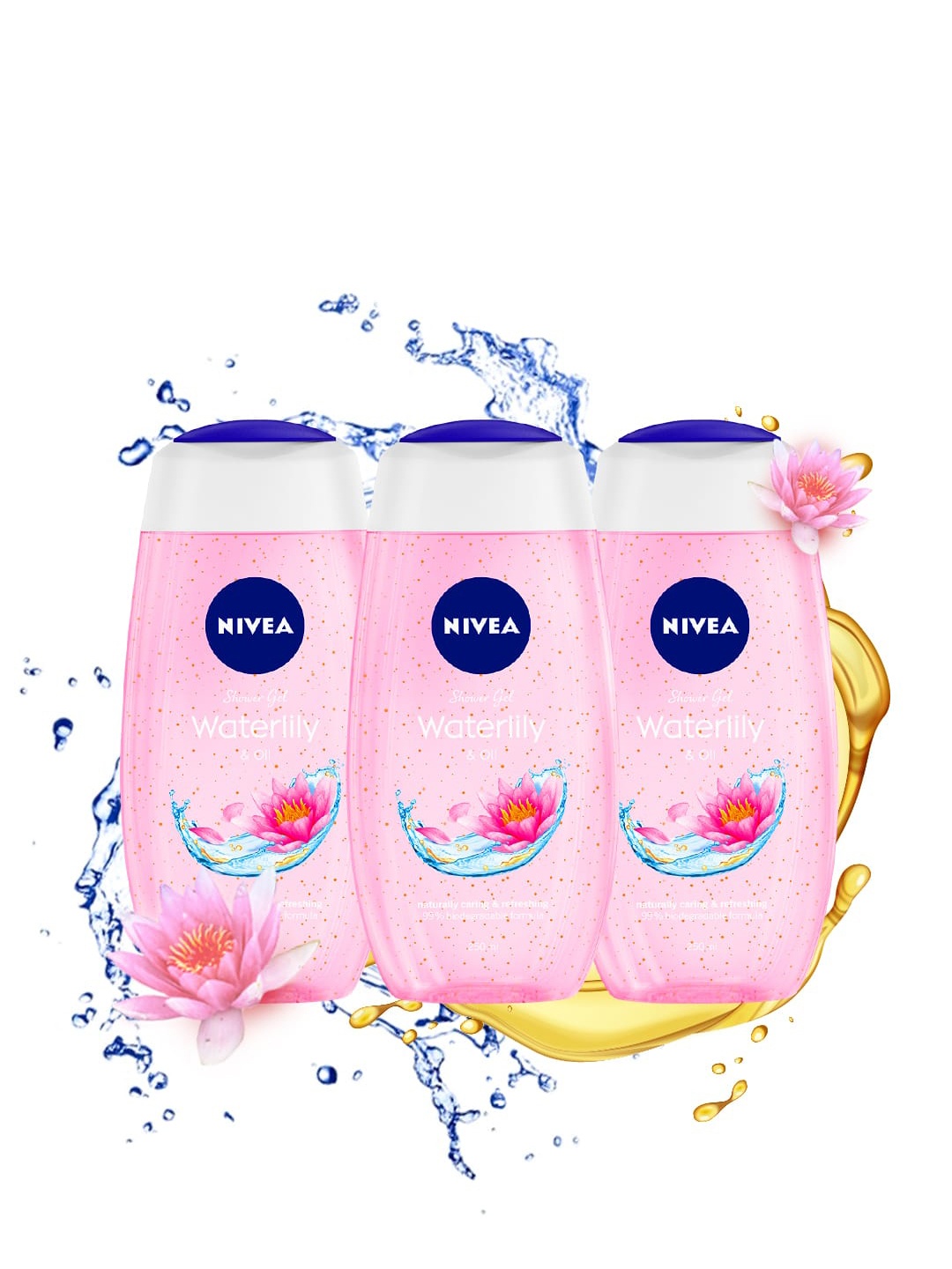 

Nivea Women Set of 3 Water Lily & Oil Shower Gel, Pink