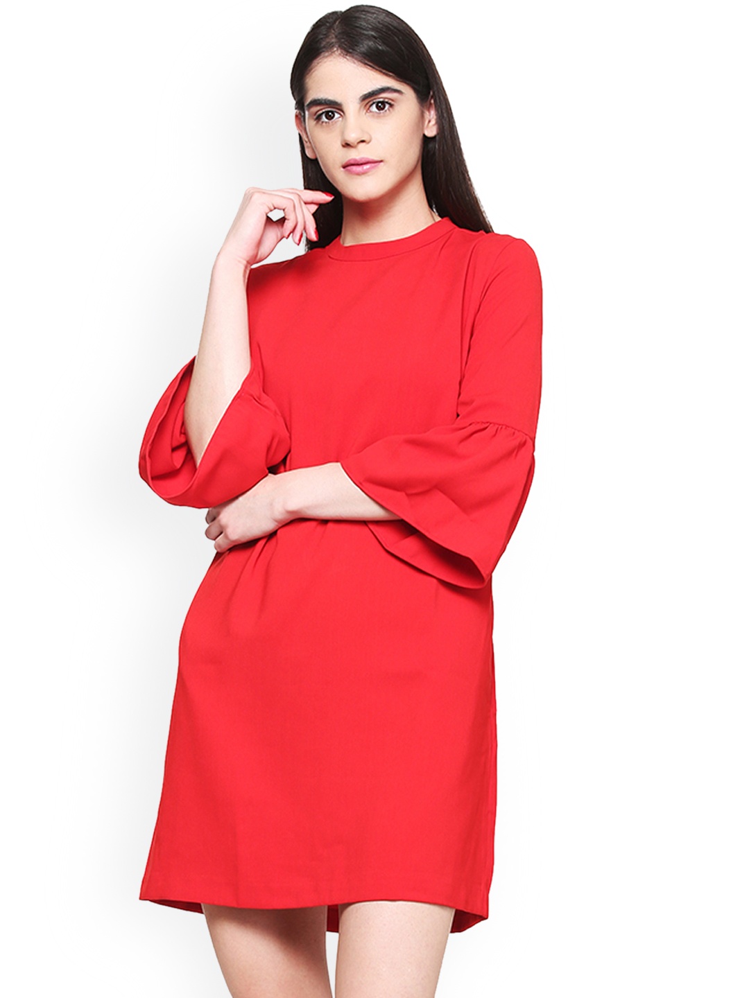 

Van Heusen Woman Women Red Solid A-Line Dress