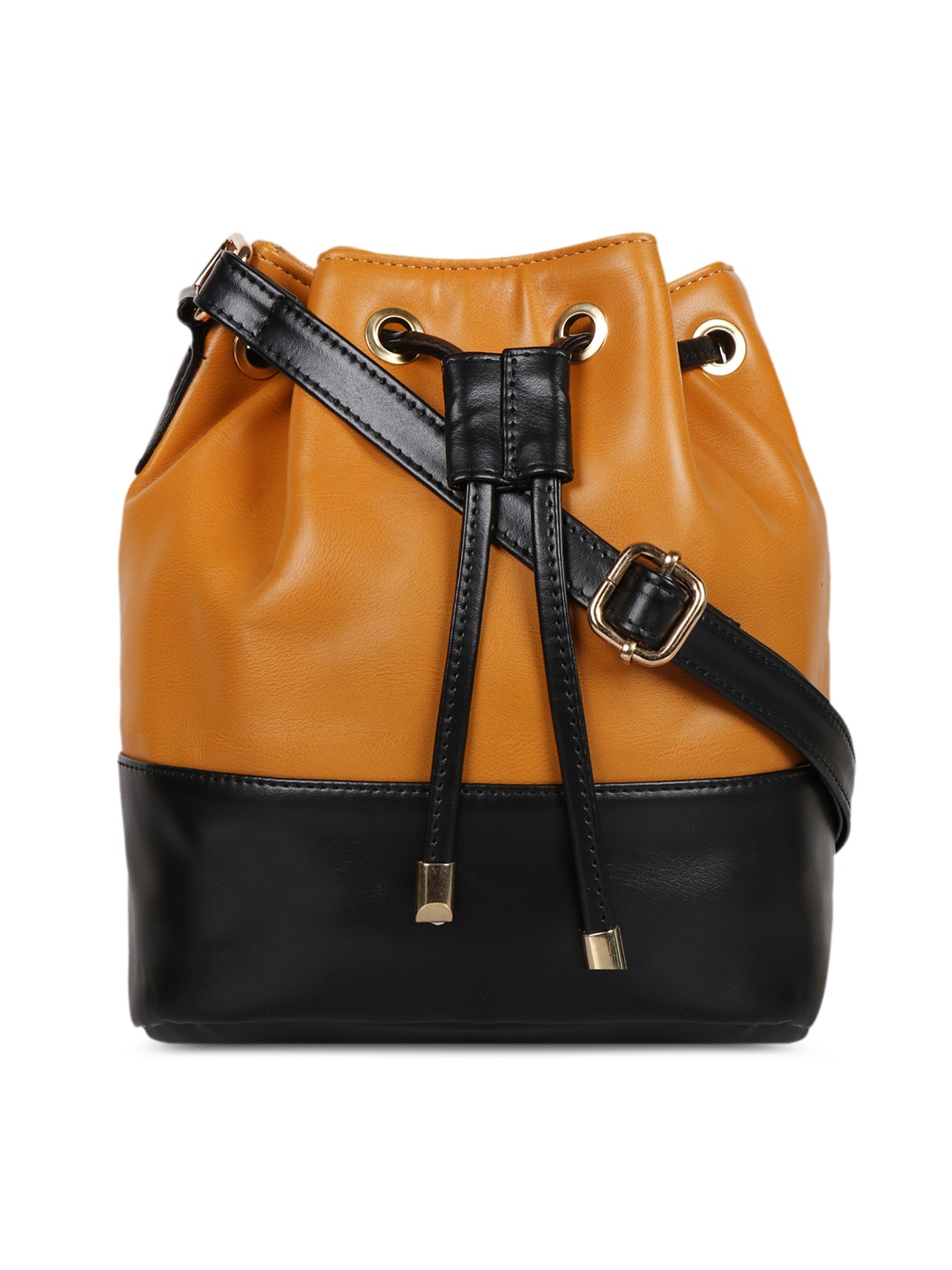 

Berrypeckers Tan & Black Colourblocked Sling Bag