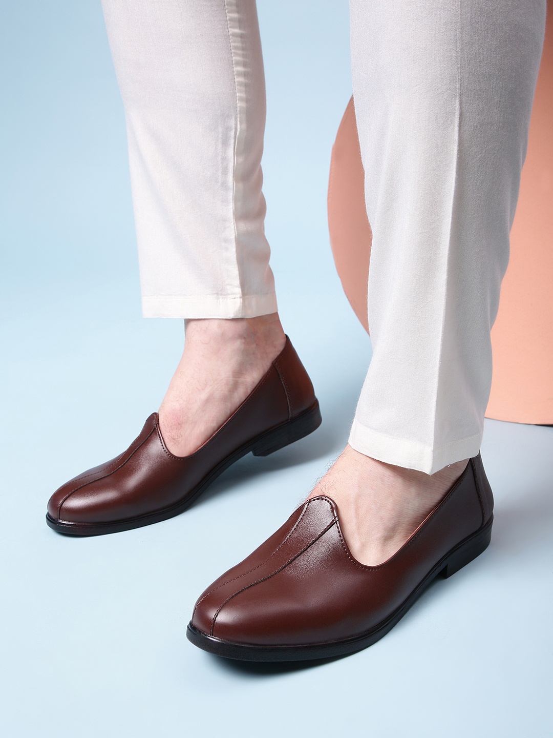 

Fortune Men Brown Slip-On Leather Casual Shoes