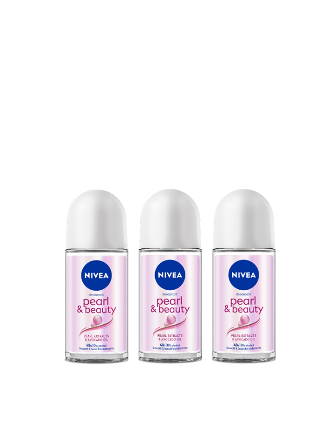 

Nivea Women Pack of 3 Deodorant Roll On - Pearl & Beauty 50ml Each, White