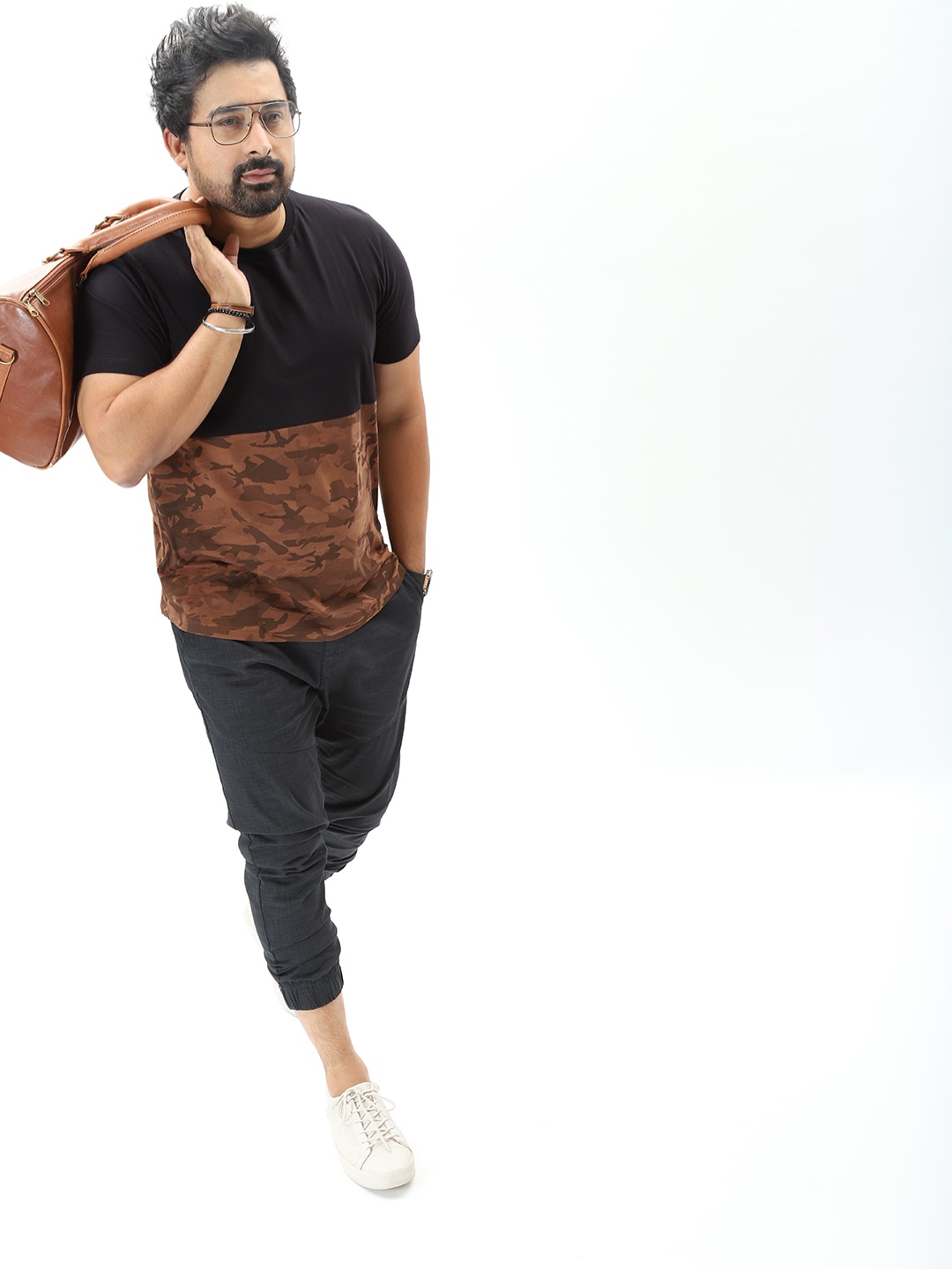 

Disrupt Men Black Printed Round Neck T-shirt