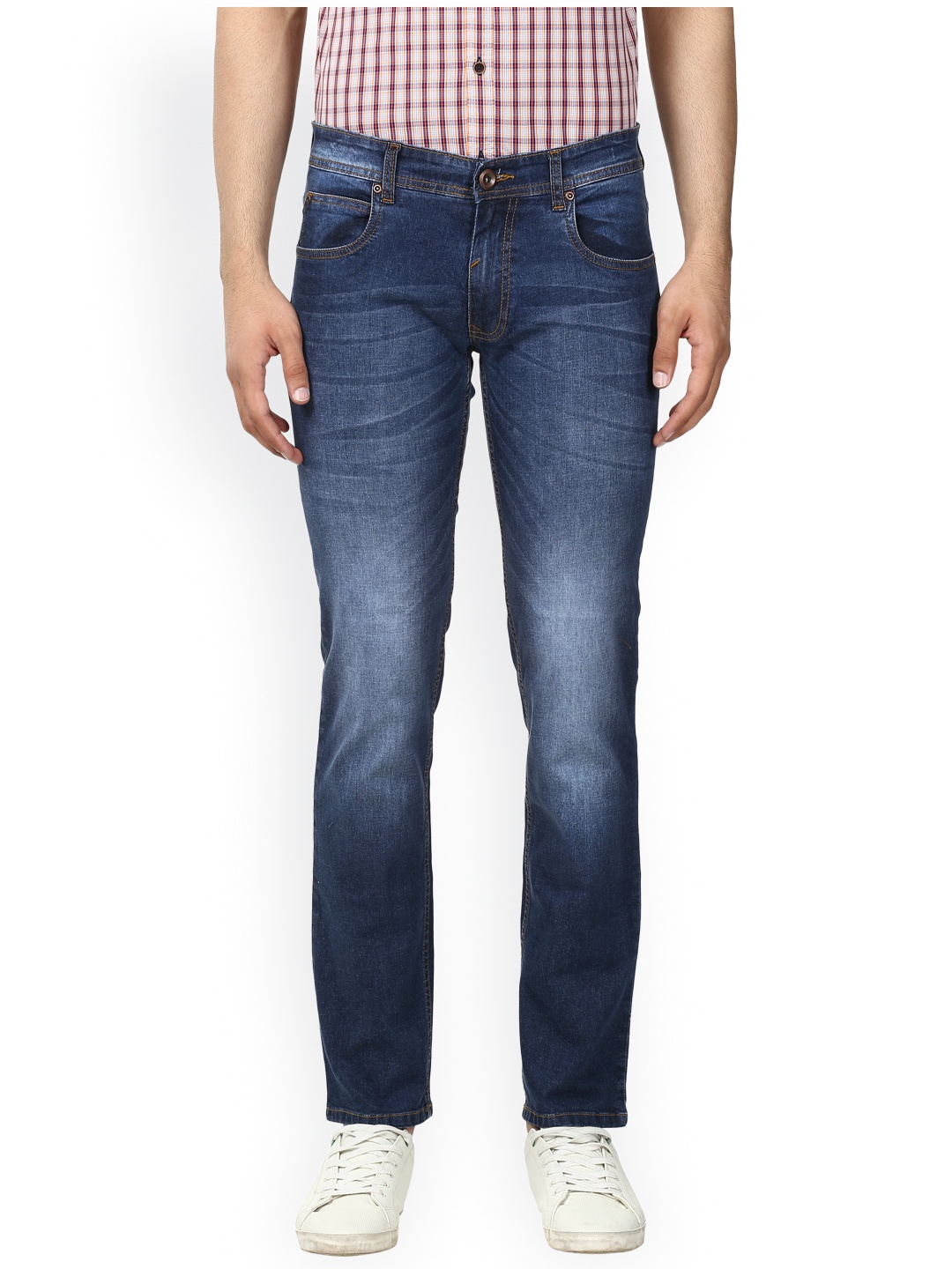 

Park Avenue Men Blue Tapered Fit Mid-Rise Clean Look Jeans