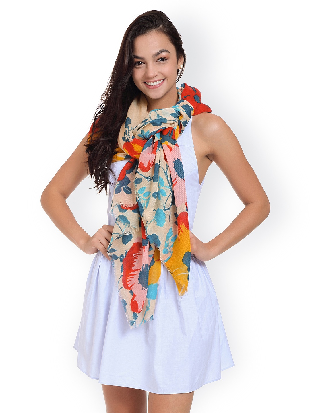 

SHINGORA Women Beige Printed Stole