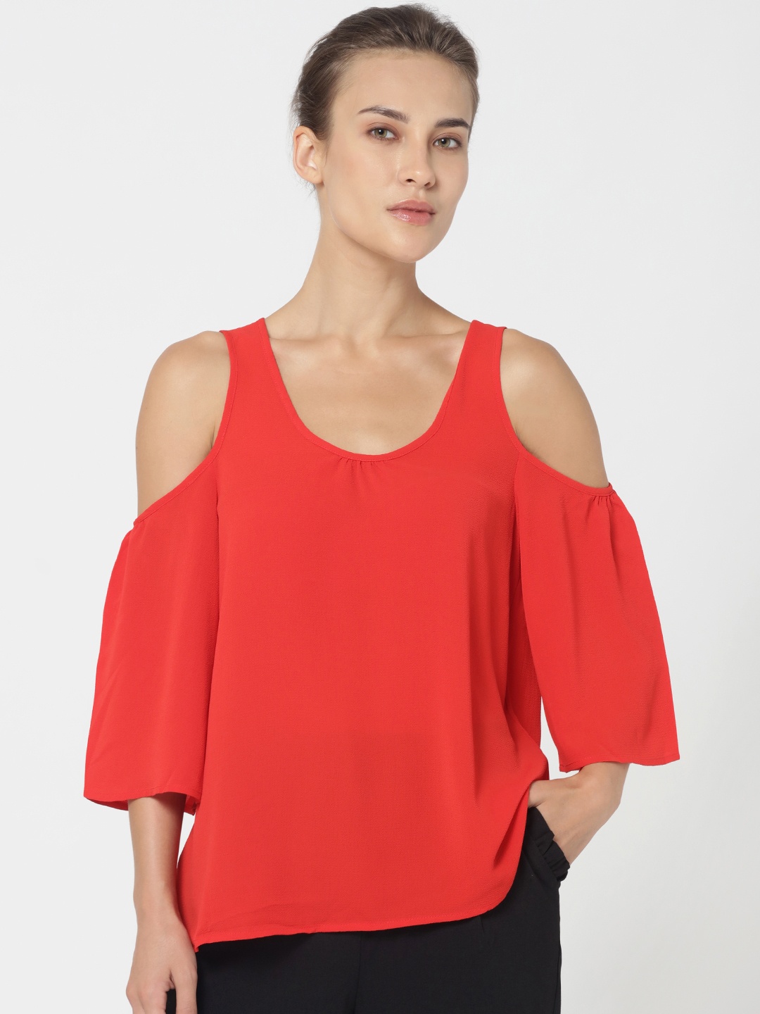 

ONLY Women Red Solid Top