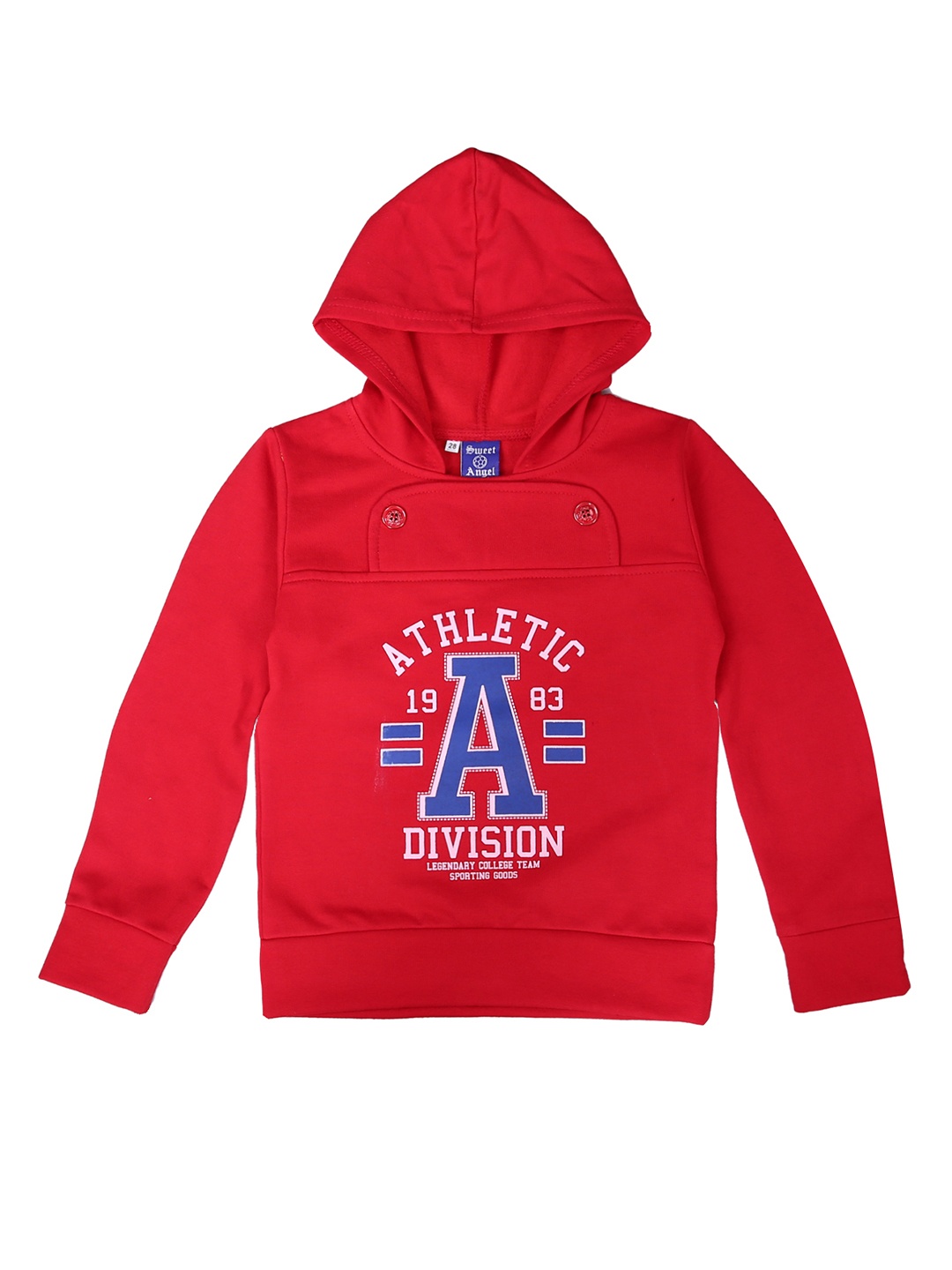 

SWEET ANGEL Kids Red Printed Hooded Sweatshirt