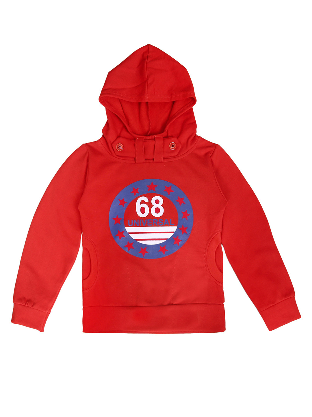 

SWEET ANGEL Kids Red Printed Hooded Sweatshirt