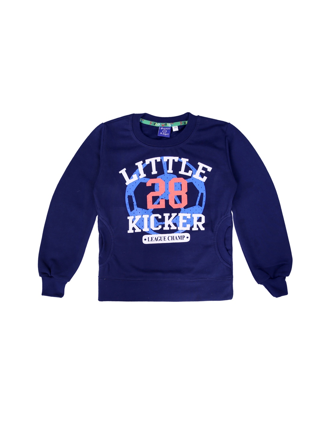 

SWEET ANGEL Unisex Navy Blue & White Printed Sweatshirt