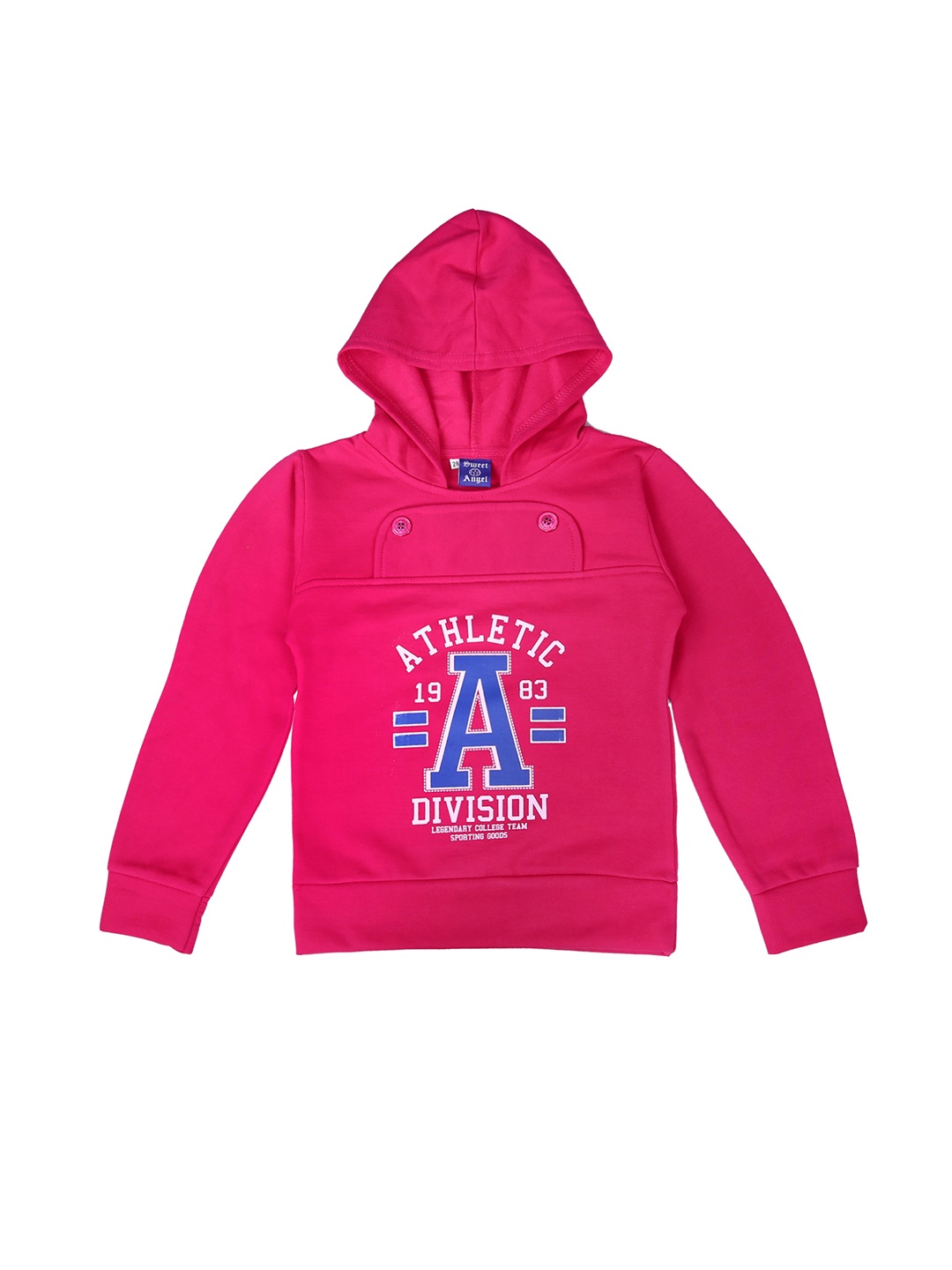 

SWEET ANGEL Unisex Pink & Blue Printed Hooded Sweatshirt